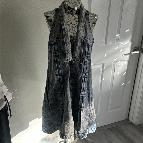 FREE PEOPLE KATIE DENIM MINI DRESS - Picture 7 of 7